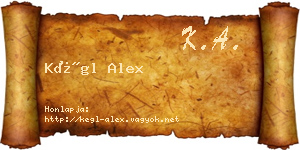 Kégl Alex névjegykártya