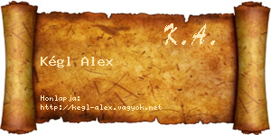 Kégl Alex névjegykártya