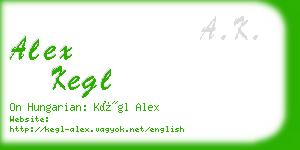 alex kegl business card